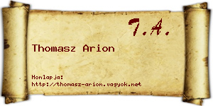 Thomasz Arion névjegykártya